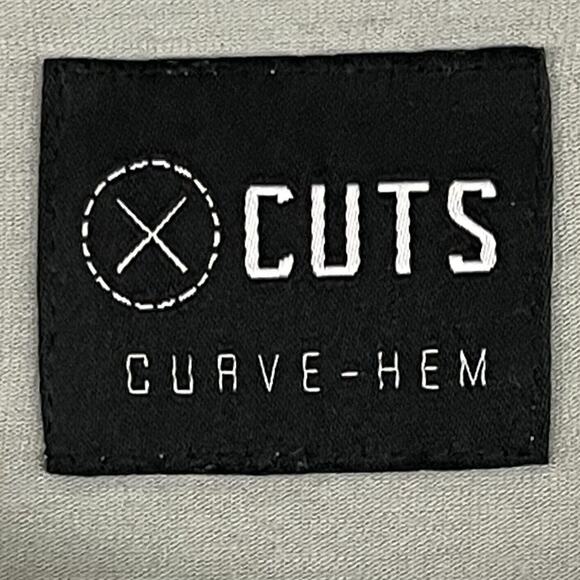 Cuts Clothing Shirt Mens XL Green Curve Hem Long Sleeve Crew Stretch Performance - Picture 2 of 10